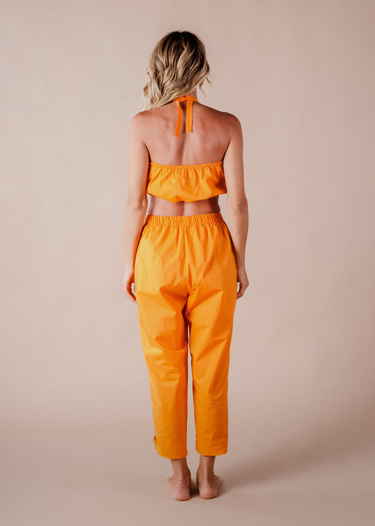 pants comodo con bolsillos color tangerine