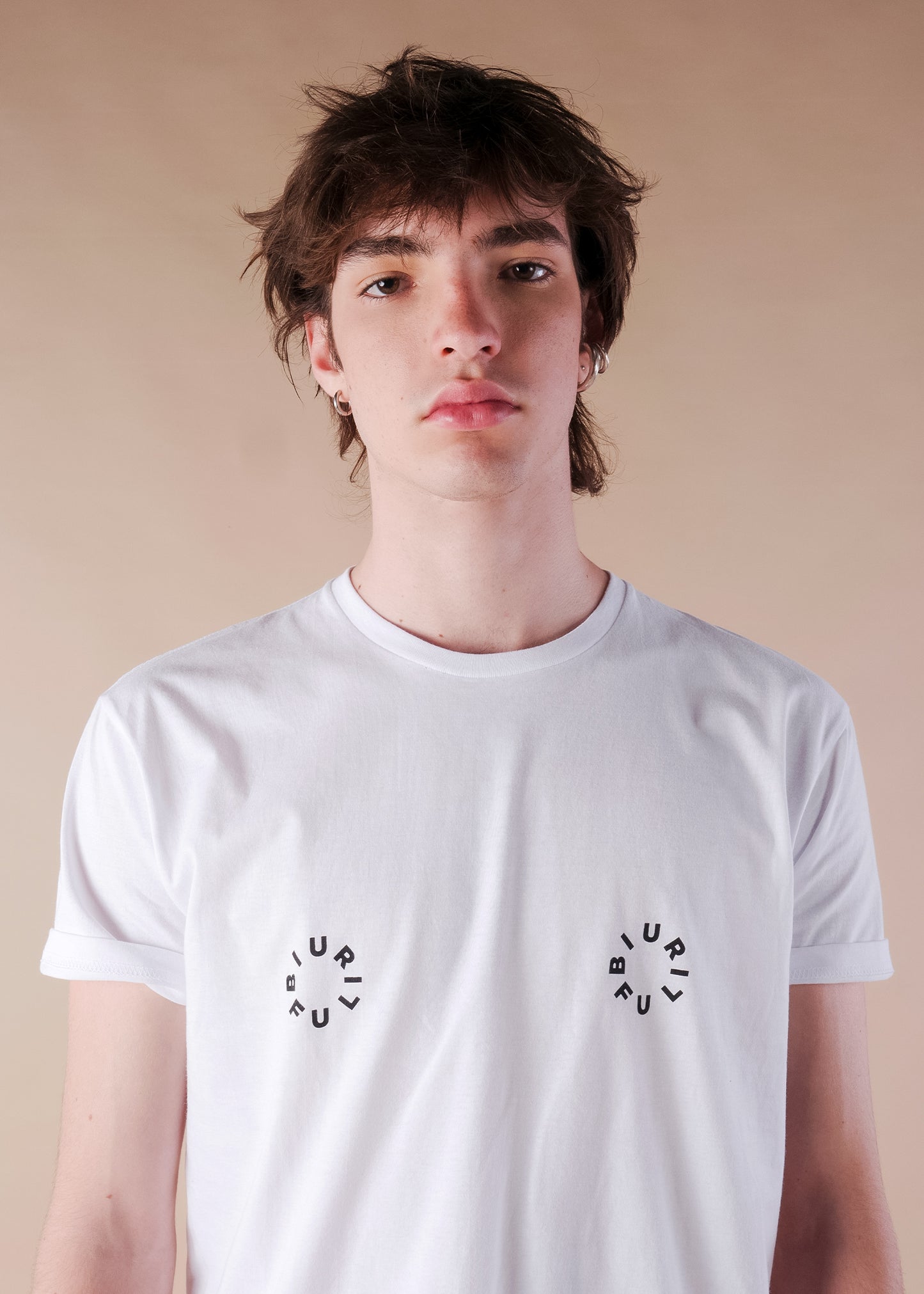 BIURIFUL T-SHIRT WHITE NIPPLES BLACK