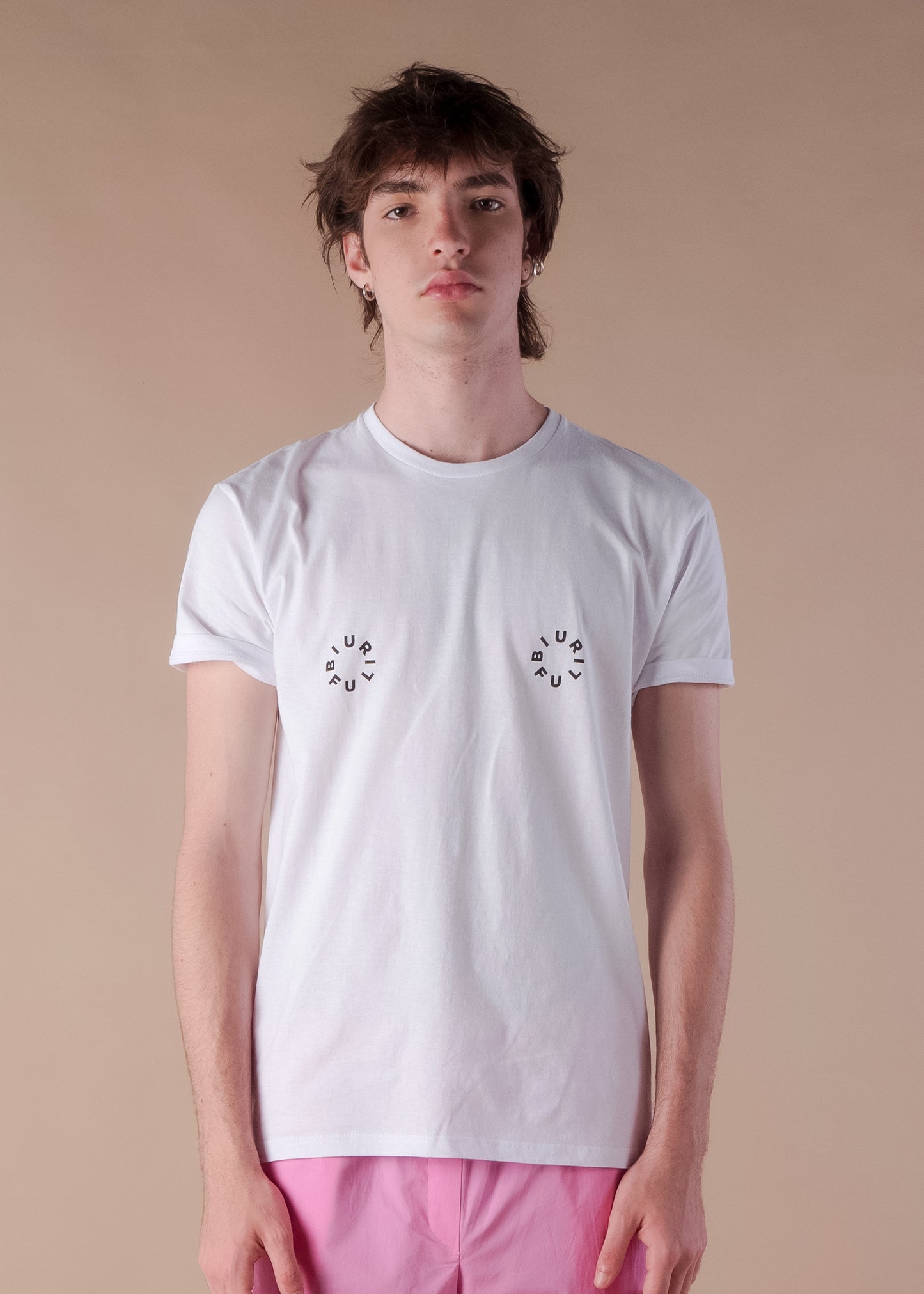 BIURIFUL T-SHIRT WHITE NIPPLES BLACK