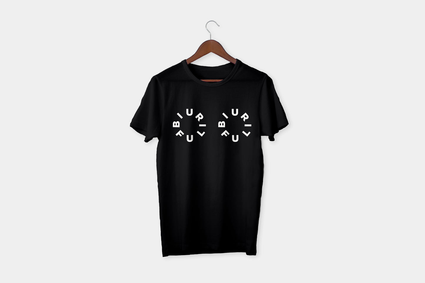 BIURIFUL T-SHIRT BLACK BOOBS WHITE
