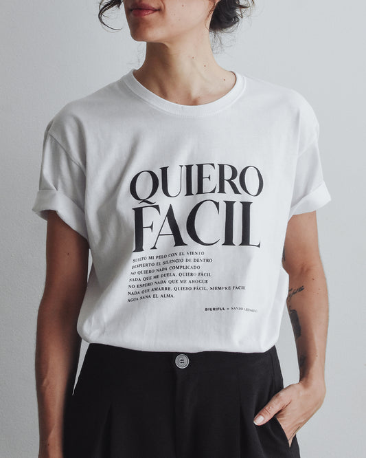 T-SHIRT LYRICS QUIERO FÁCIL BIURIFUL+SANDRA BERNARDO COLAB